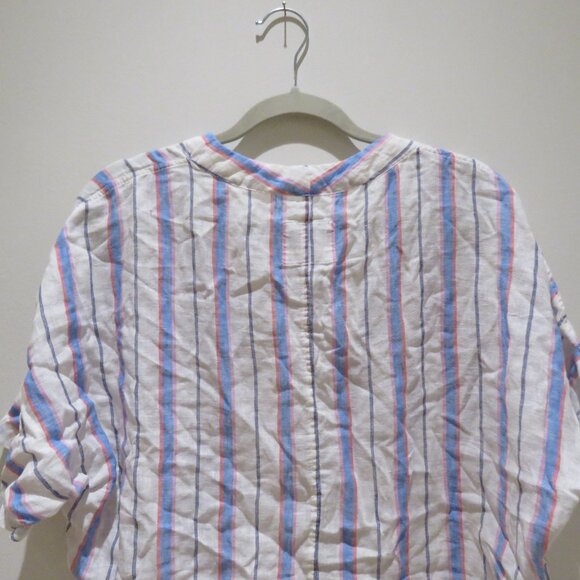 RAILS Thea Top in Tahiti Stripe Linen Blend Oversized Gauzy Boho Beachy - Size M - Picture 10 of 13